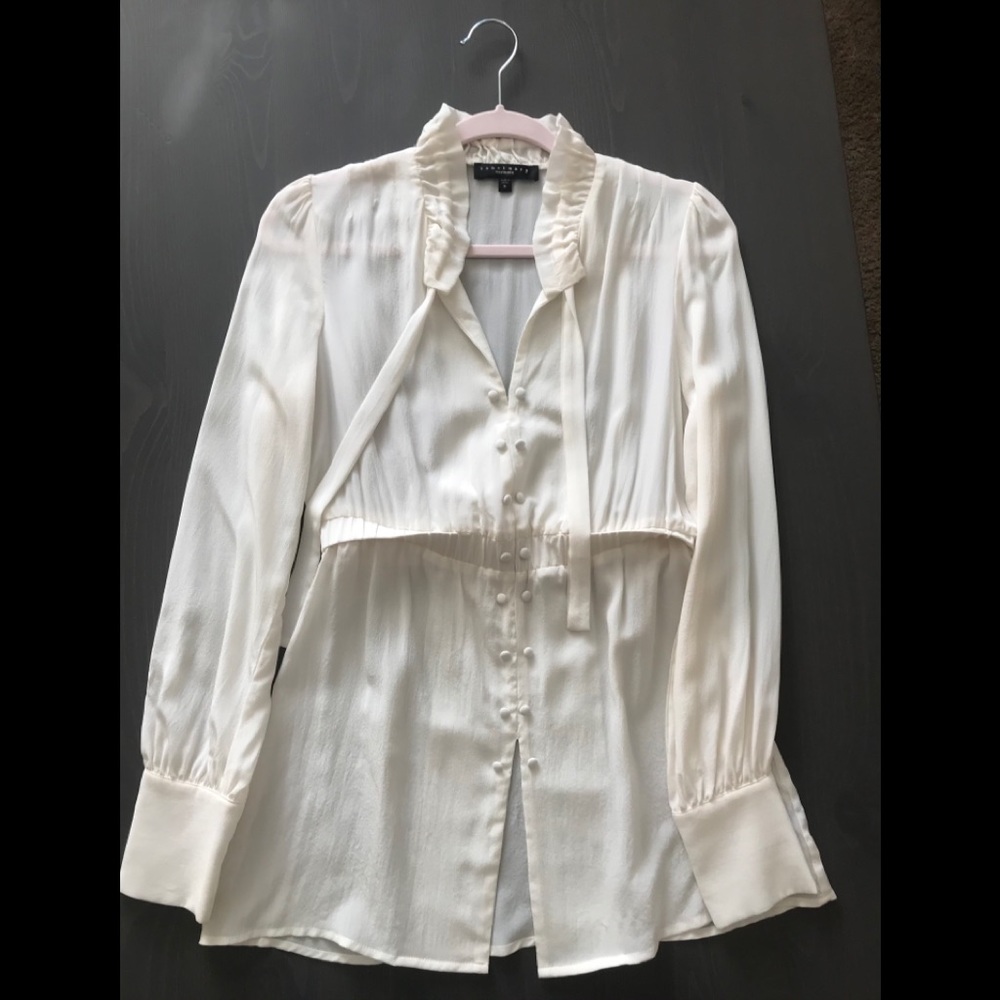 Sanctuary Sheer Button Blouse
